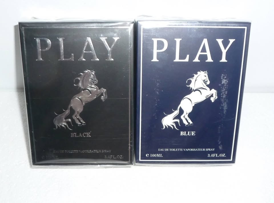 Play Men’s Eau de Toilette Spray – Black and Blue – 3.4 Oz Each – NIB
