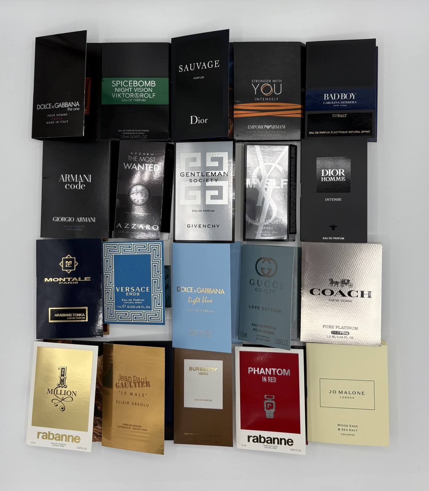 Men Designer Fragrance Samples 20pcs Lot Nib Authentic