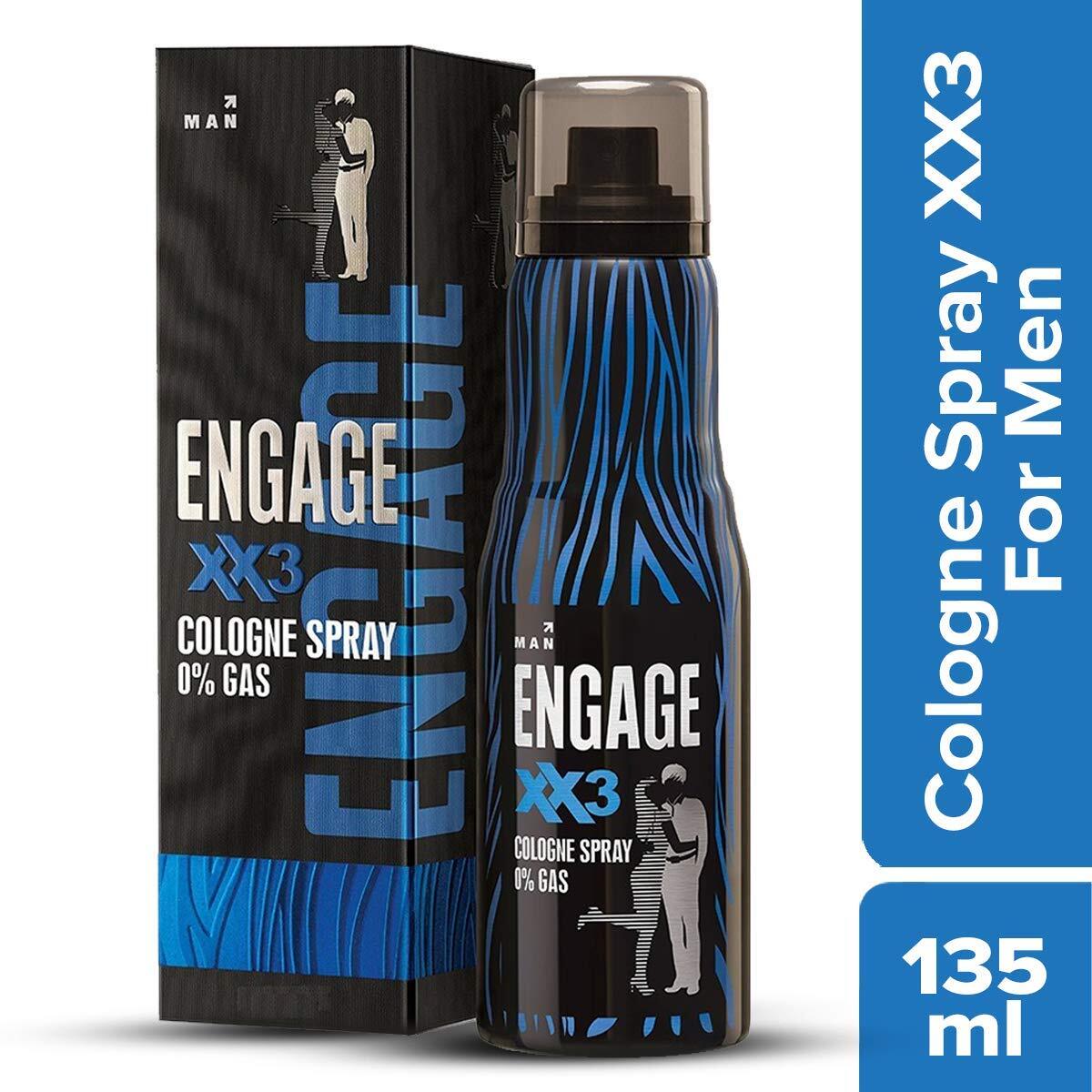 Engage XX3 Cologne No Gas Perfume for Men, Spicy and Woody, Skin Friendly, 135ml