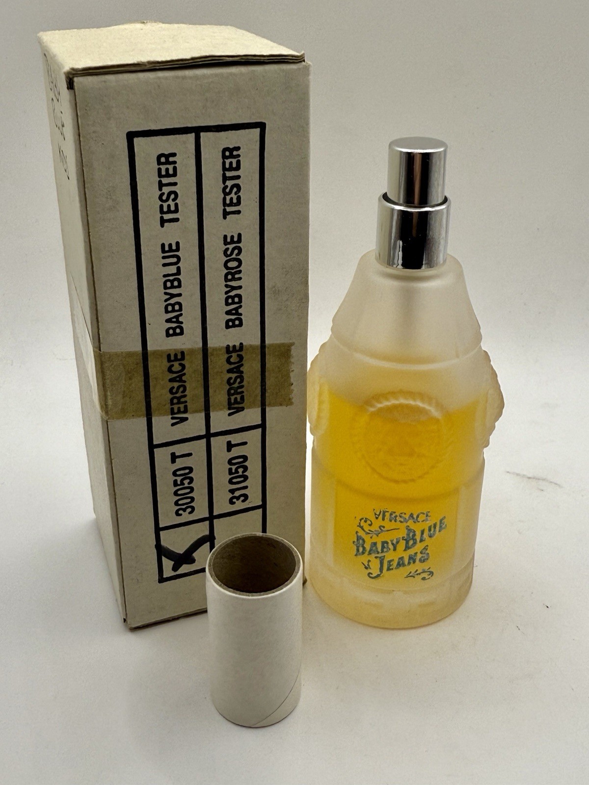 Versace Baby Blue Jeans Men Cologne 1.6 oz/50m EDT Spray Vtg TsTr*- As Pictured