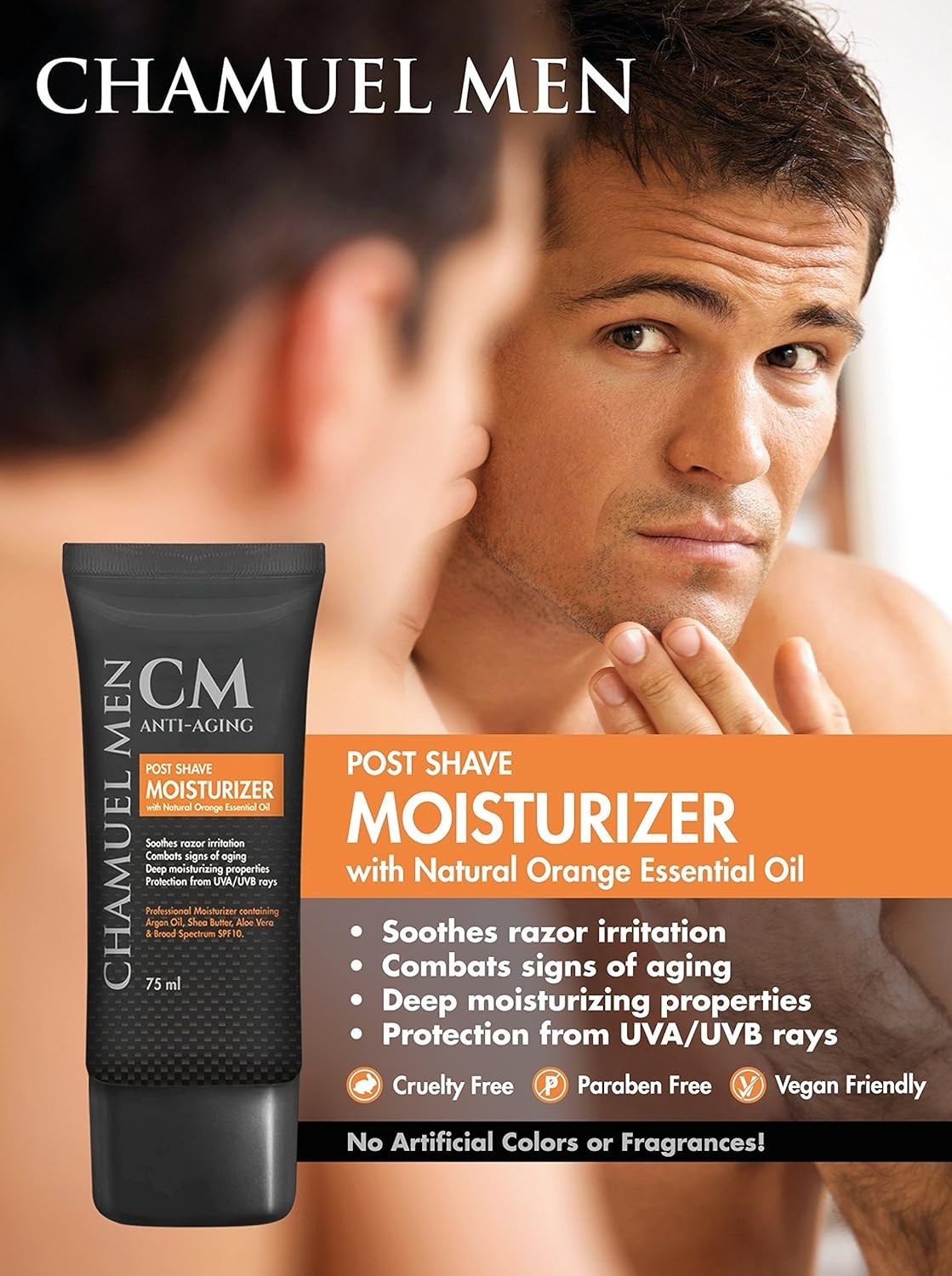 All-Natural Anti-Aging Aftershave Cream for Men – 2.6 oz Hydrating Moisturizer