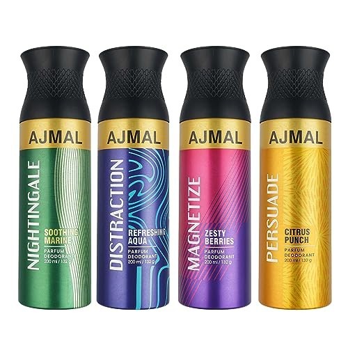 Ajmal Deodorant Spray Combo Pack 4 x 200ml Unisex Total 800ml Body Spray