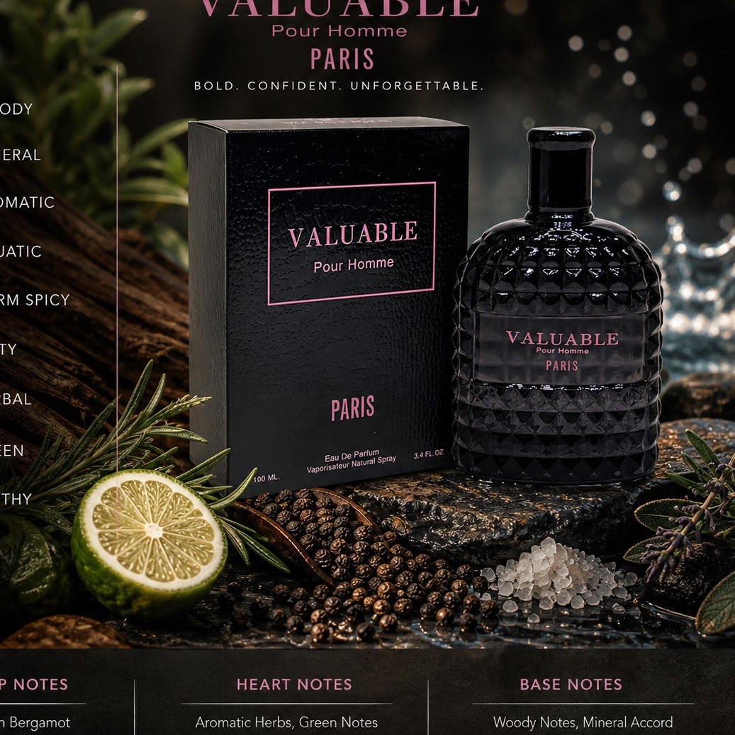 Valuable Pour Homme Paris Eau de Parfum Spray 100ml 3.4 fl oz Fluid