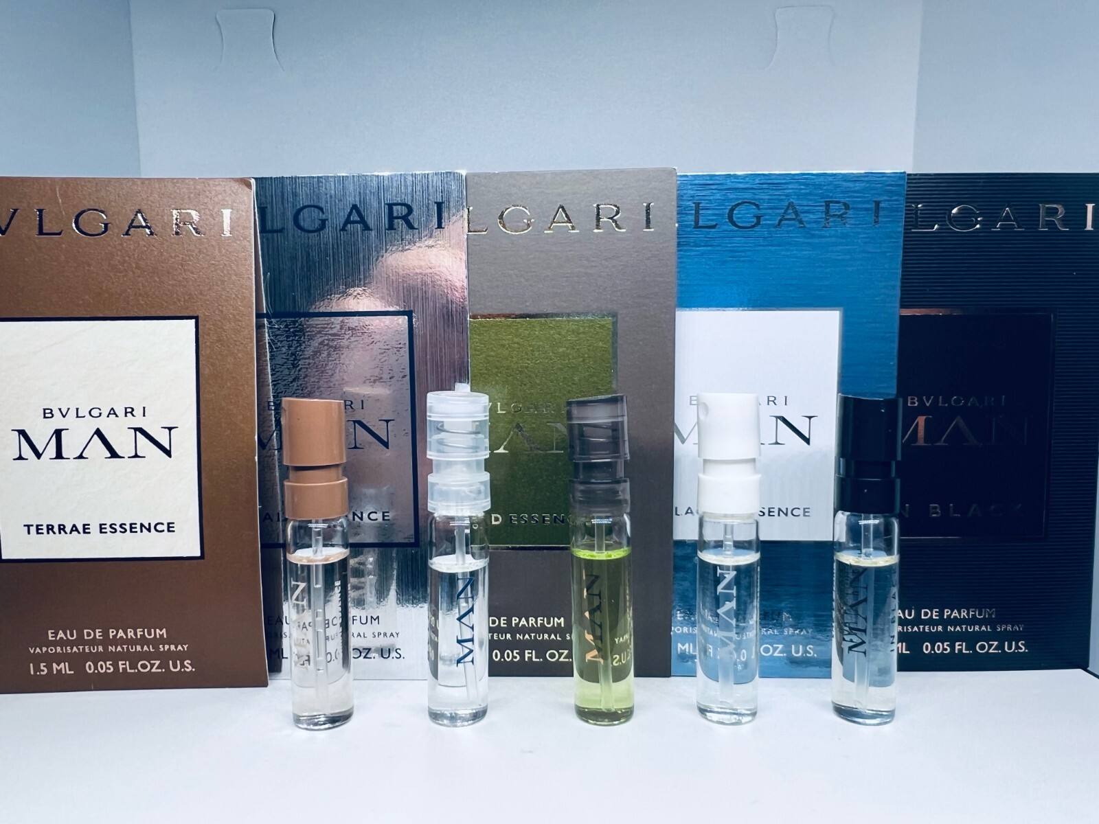 Bvlgari Men Essence ParfumeCollection Sample Spray Vials 5Pc Set