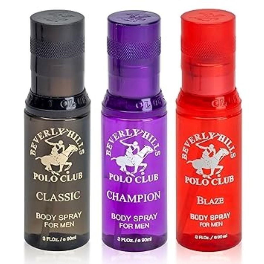 Beverly Hills Polo Club Body Spray Collection 3 Piece Set Classic Blaze Champion