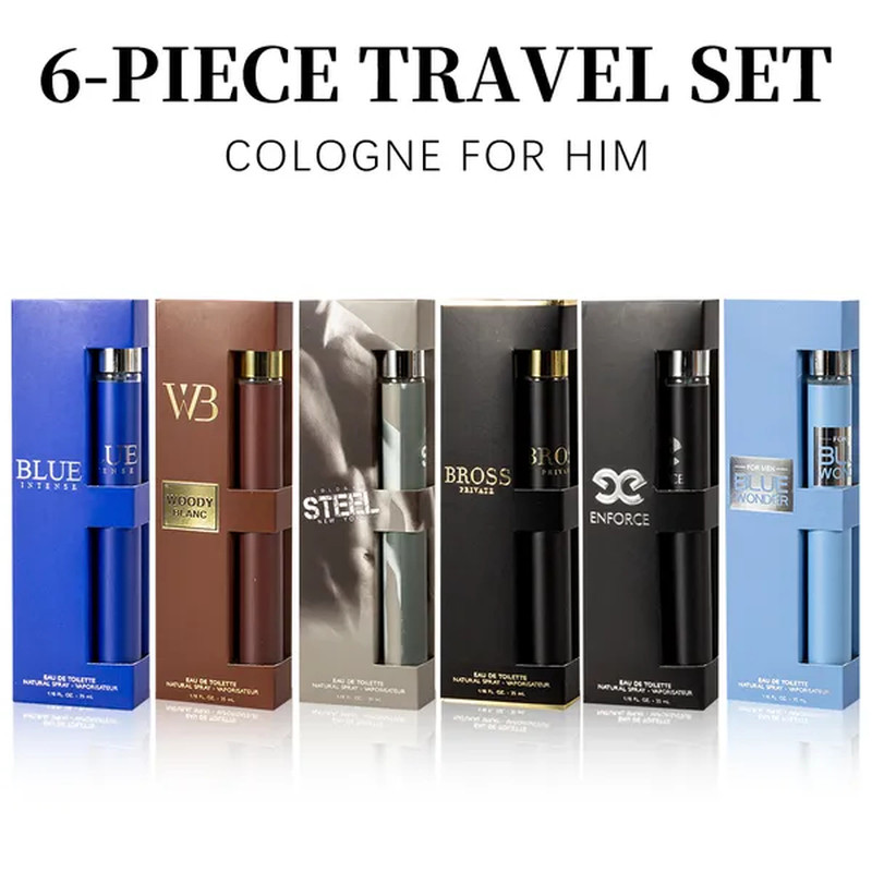6-Piece Men’s Cologne Gift Set 35ml Eau de Toilette Travel Spray Assorted Scents