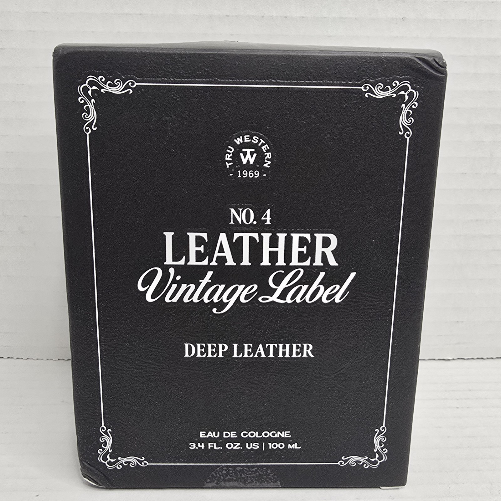 Tru Western No. 4 Leather Vintage Label Deep Leather Eau de Cologne 3.4 Fl Oz Ne