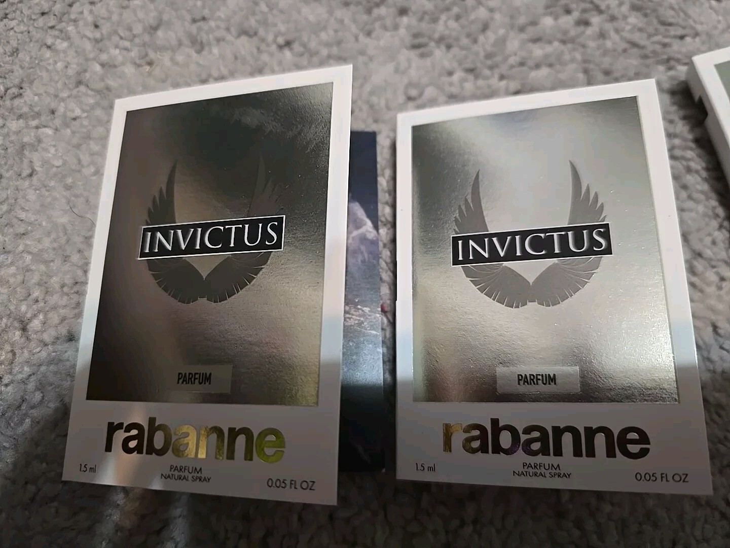 2x paco rabanne INVICTUS Parfum SAMPLES 1.5ml/0.05 FL OZ each