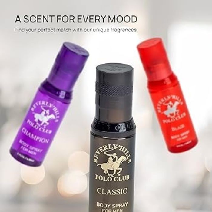 Beverly Hills Polo Club Body Spray Collection 3 Piece Set Classic Blaze Champion