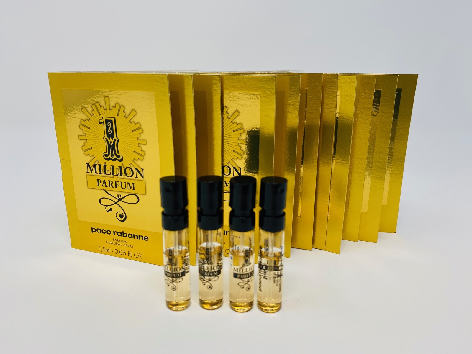 4 Paco Rabanne One Million PARFUM Men Sample Travel Vials   4 pack NEW