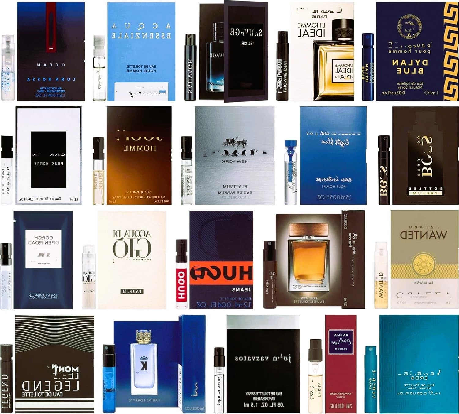 Men’s Designer Fragrance Sampler 6 Count Lot of Cologne Sample Vials