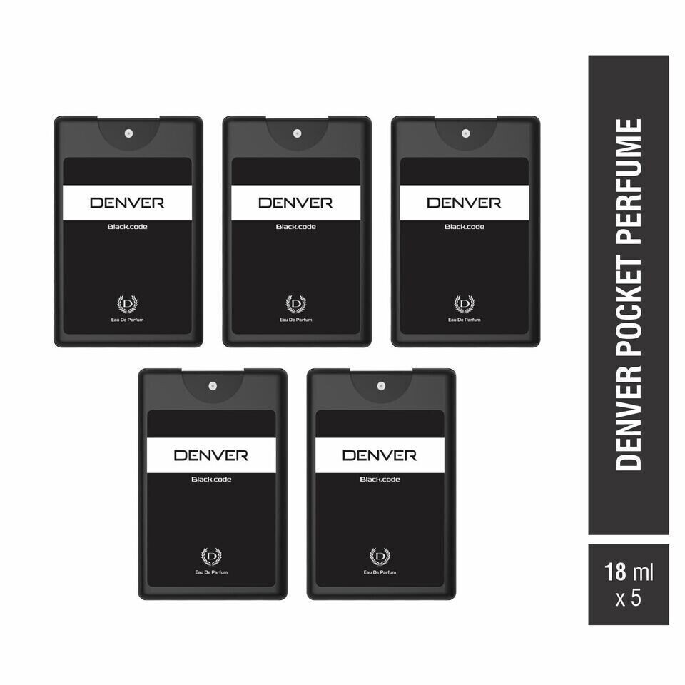 DENVER Black Code Pocket Perfume – 18ML Each (Combo of 5)