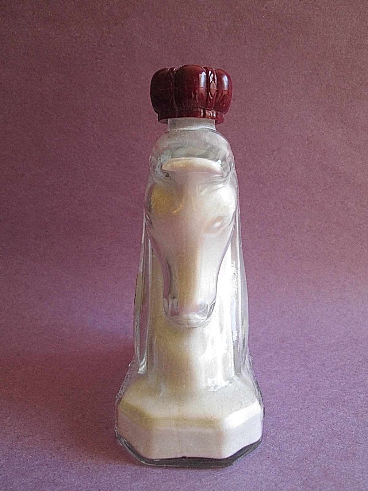 Gaylord Inc Vintage Talc 5 oz Rare Clear Horse Head w Bakelite Crown Cap for Men