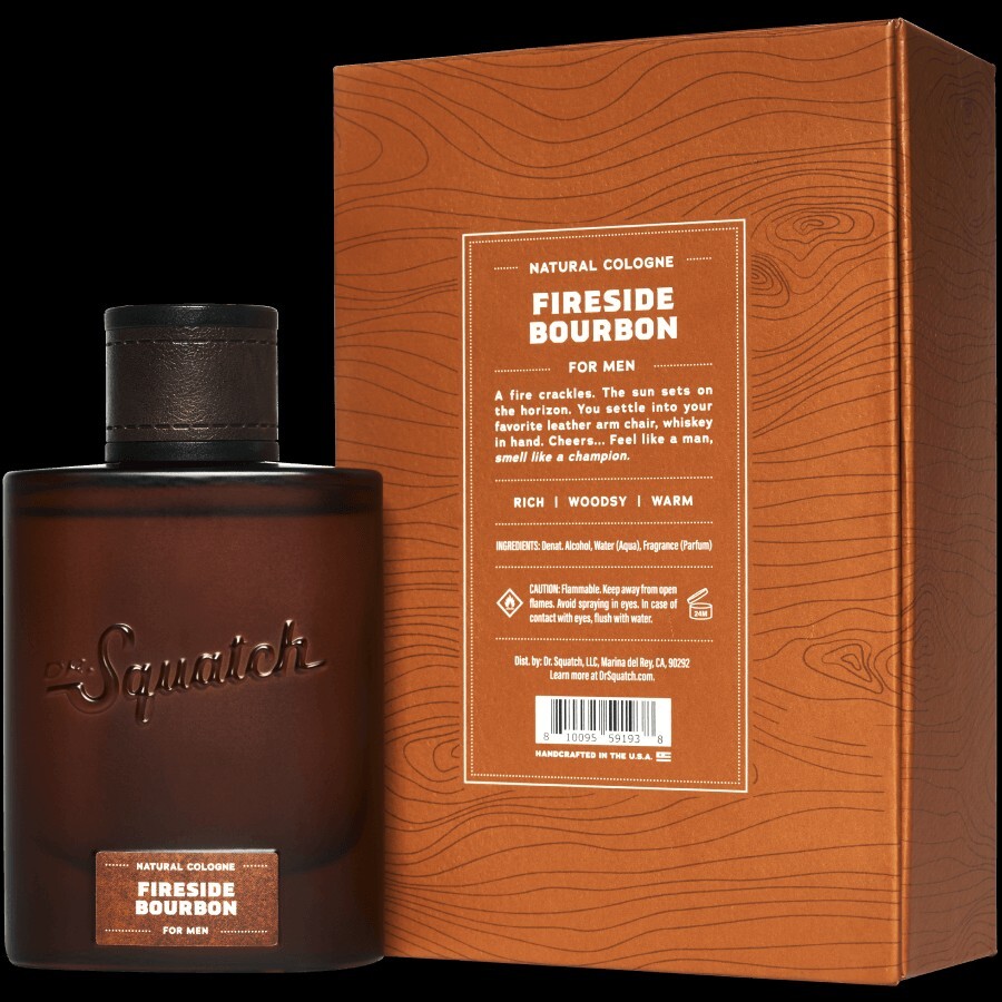 New! Dr. Squatch Fireside Bourbon Natural Cologne For Men 1.7fl oz (50ml) Sealed