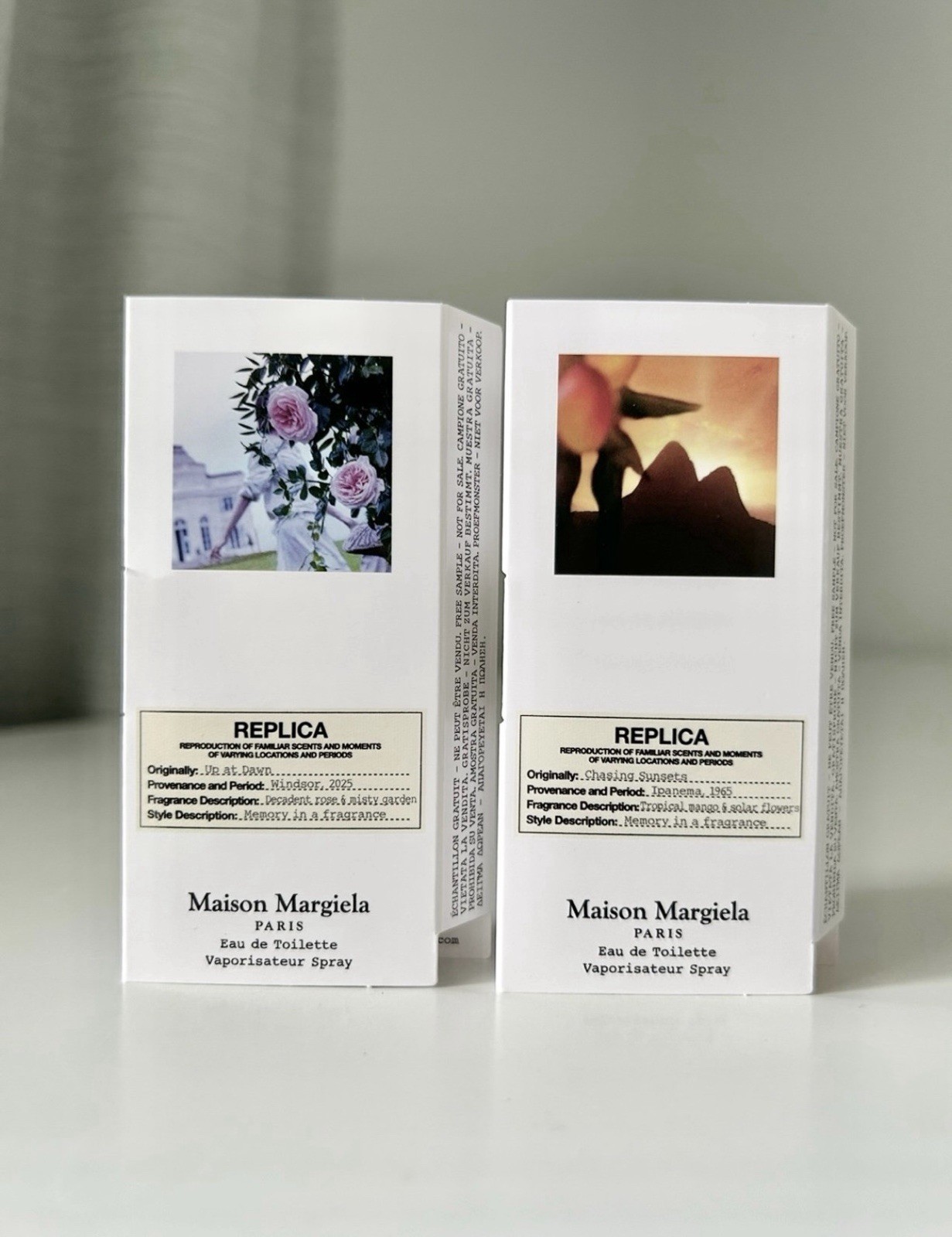 Maison Margiela Up at Dawn & Chasing Sunsets 2 Samples of Newest Fragrances
