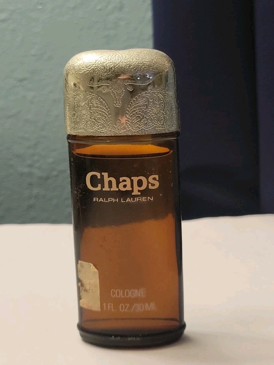 Vintage CHAPS Ralph Lauren Splash Cologne 1 oz Cowboy Retired 1979 Longhorn Logo