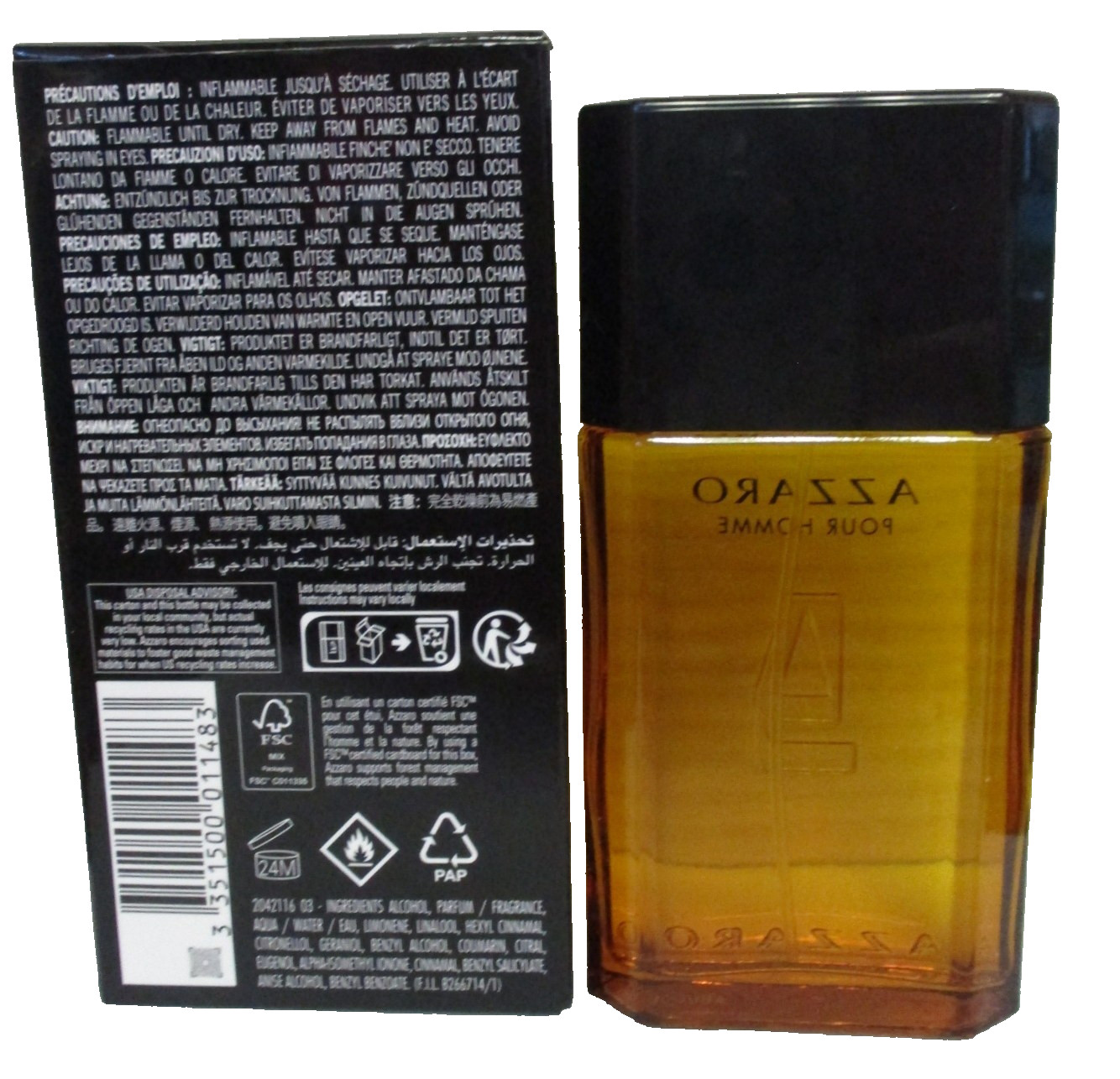 Azzaro Pour Homme Eau de Toilette 1.6 Fl Oz New in Unsealed Box