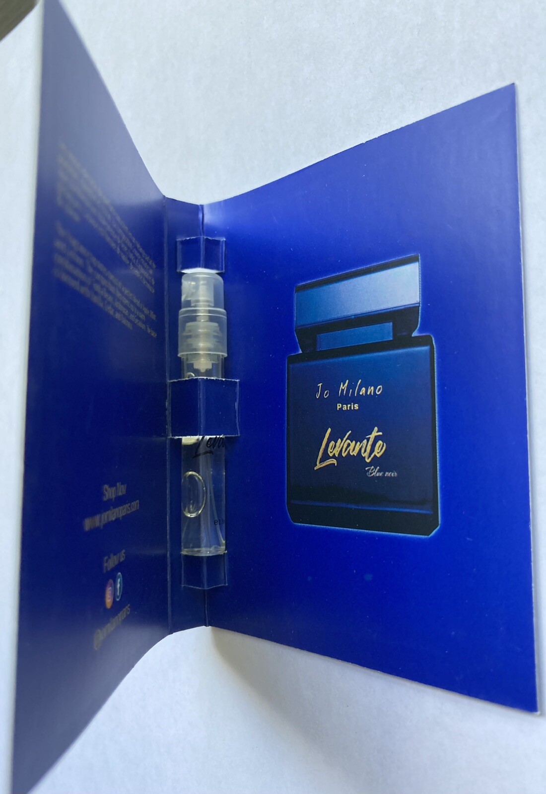 Jo Milano Levante Blue Noir .06 oz 1.8 ml EDP Spray Mini Travel Sample Vial