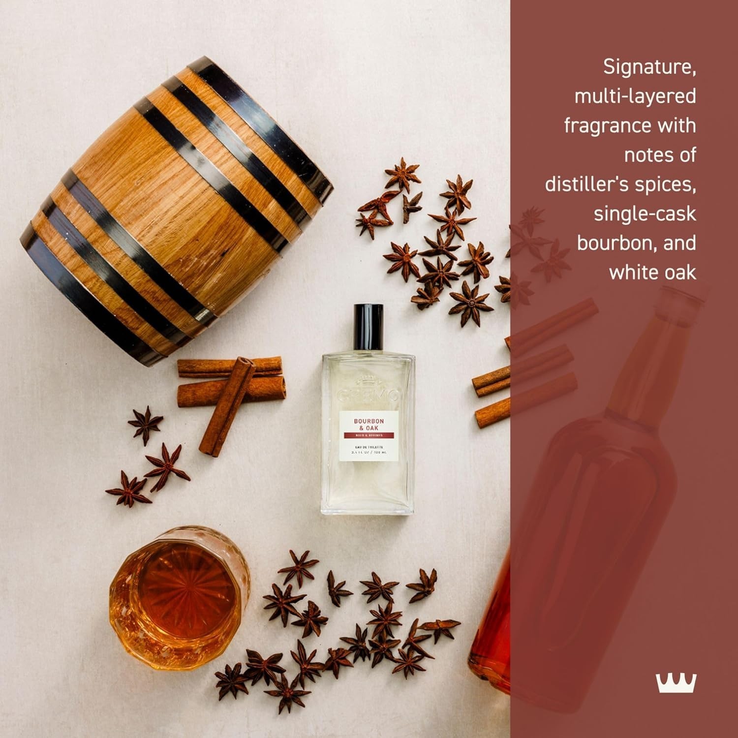 Portable Bourbon & Oak Men’s Cologne 3.4 Oz | Bold Distiller’s Spice Experience