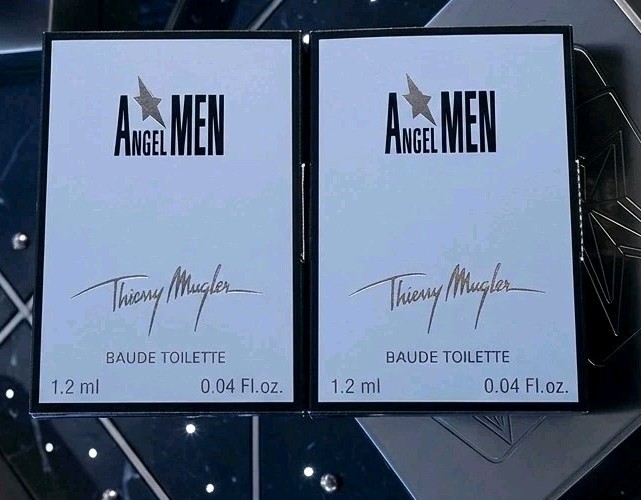 Thierry Mugler Angel Men EDT 2 Spray Samples w/ Cards 0.04 fl oz