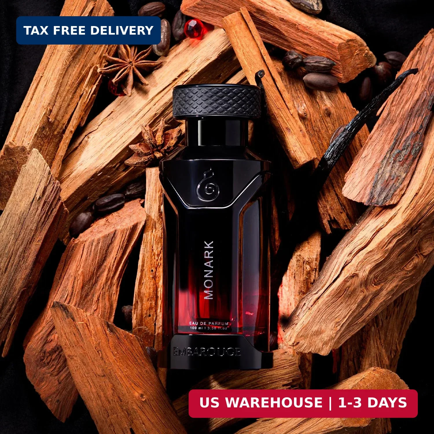 EMBAROUGE Monark | Eau de Parfum | Woody • Spicy • Gourmand | Fragrance for Men