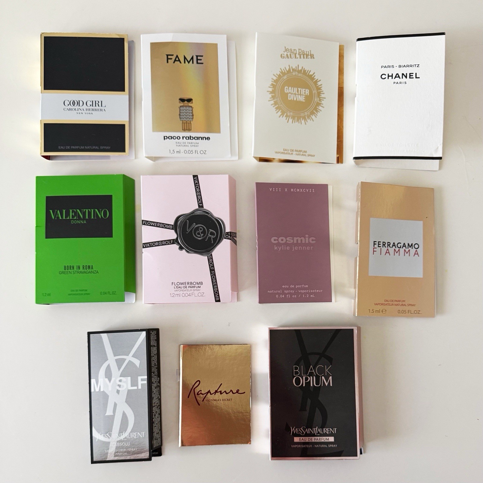 11 Women’s Luxury Perfume EDP Samples : Chanel YSL Ferragamo Valentino Herrera