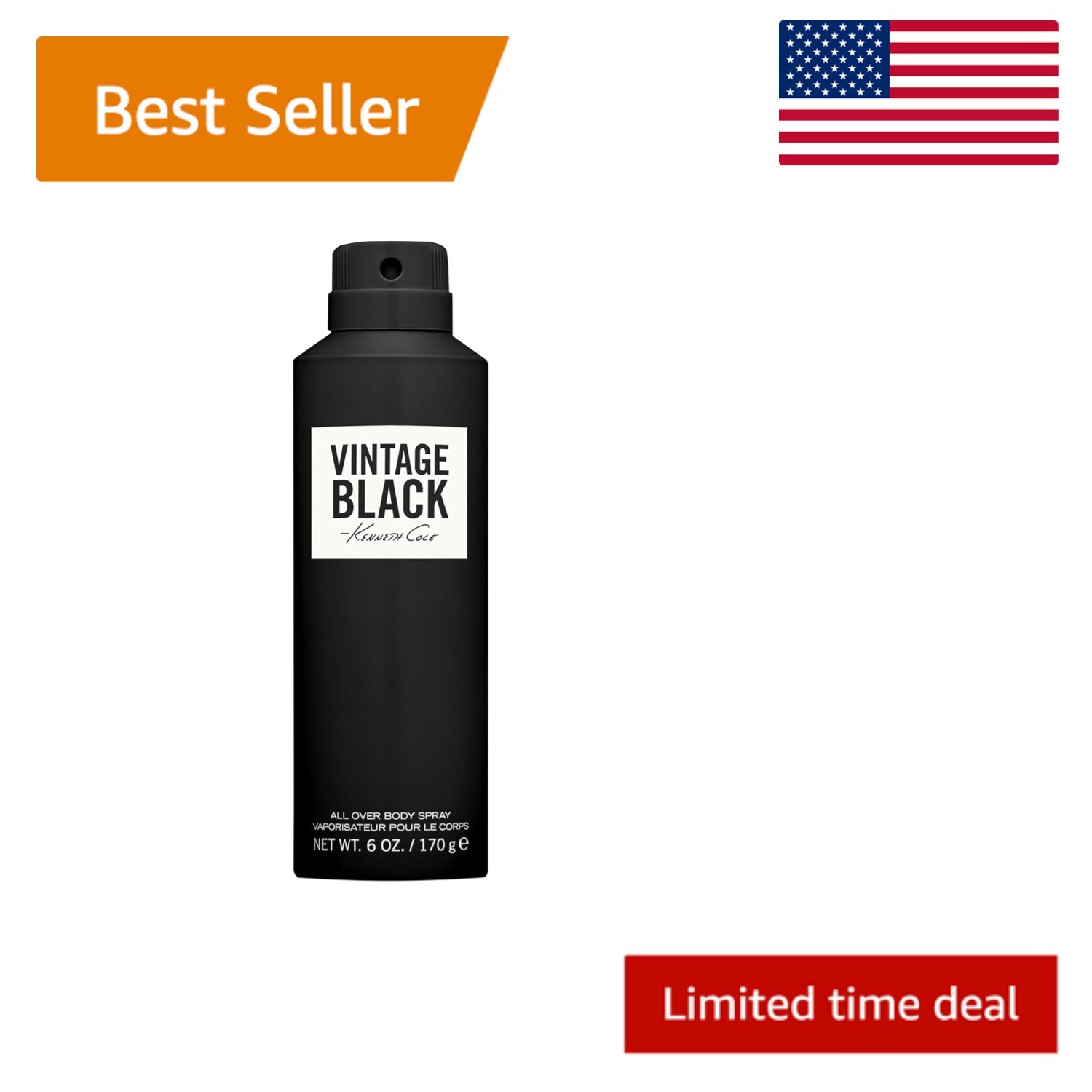 Elegant Vintage Black Body Spray for Men, 6 Oz – Long-Lasting & Paraben-Free