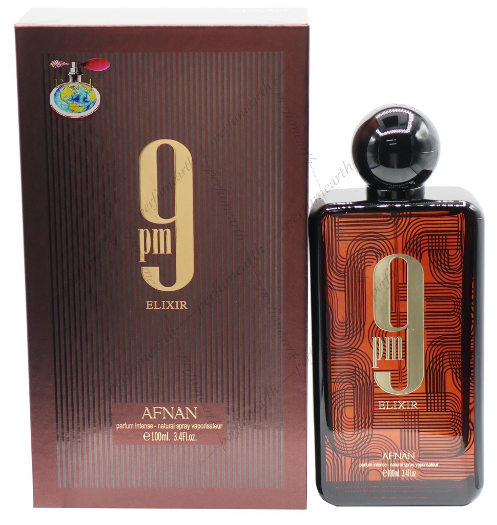 Afnan 9 PM Elixir By Afnan 3.4/3.3 oz Parfum Intense Spray For Unisex New In Box