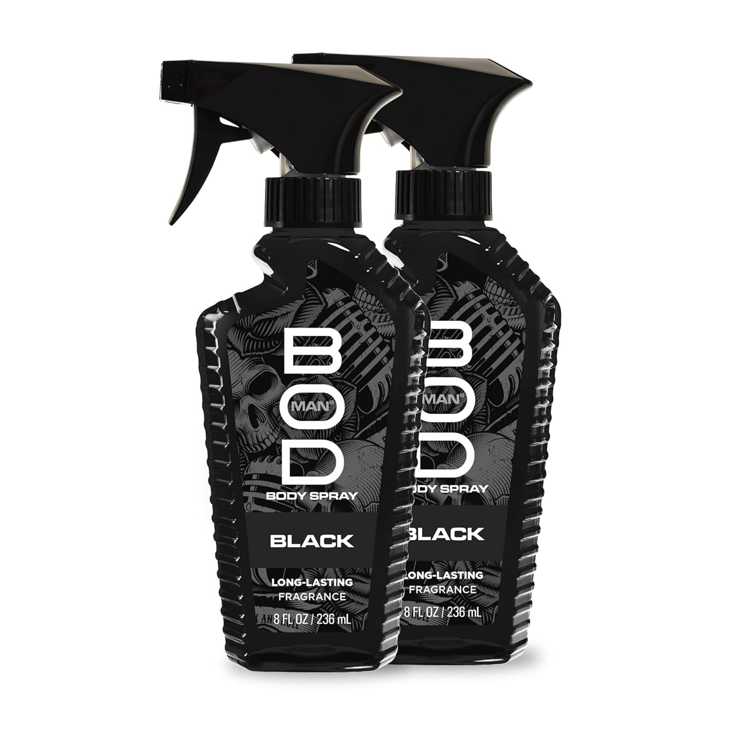 BOD Man Black Body Spray for Men – Long Lasting Masculine Fragrance 8oz pck of 2