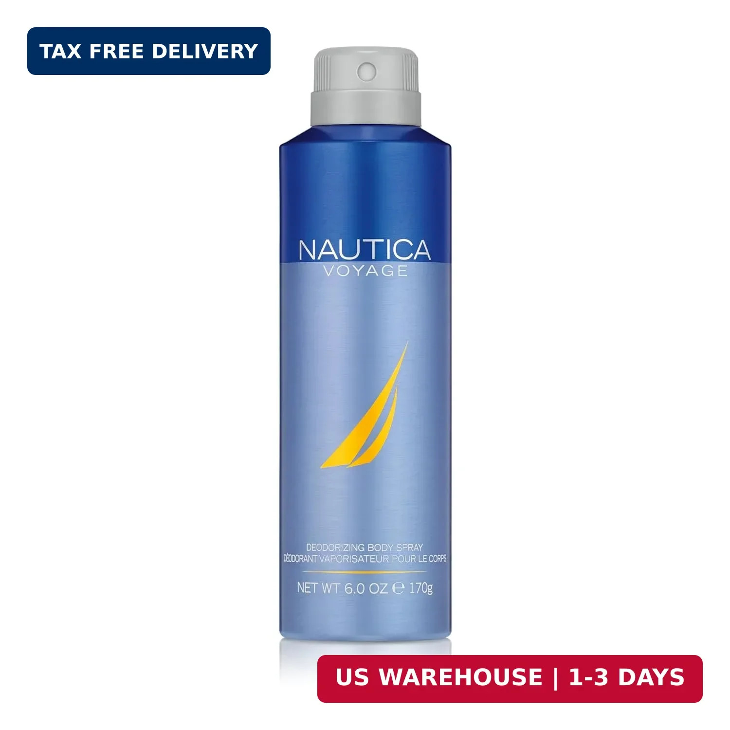 Nautica Voyage Deo Body Spray 6 fl oz (Pack of 1), Notes of Apple, Cedarwood, Mi