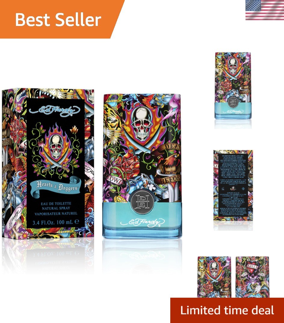 Portable Ed Hardy Men’s Cologne – 3.4 oz Eau De Toilette for Everyday Wear