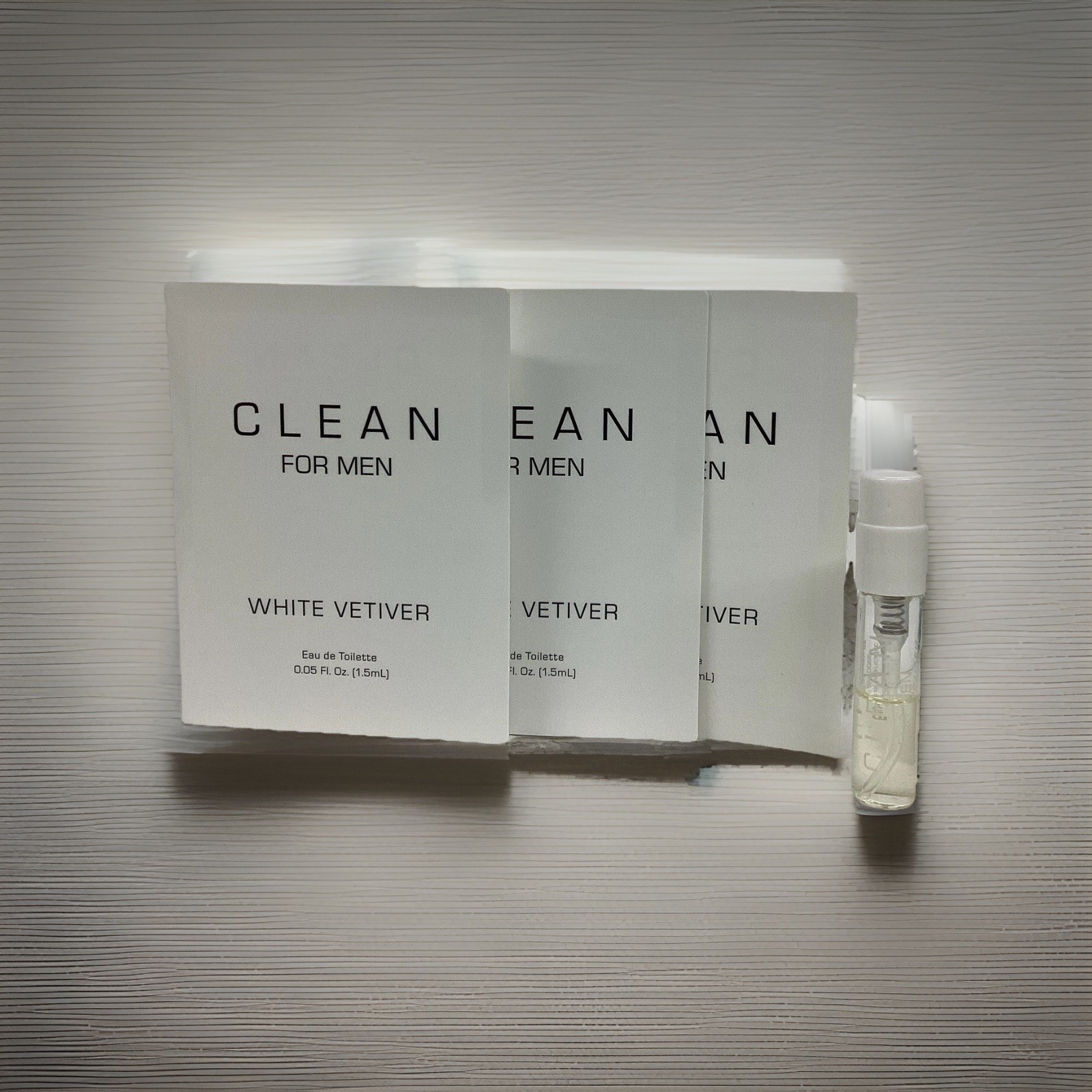 Clean For Men White Vetiver Eau De Toilette Sample Spray 0.05oz Lot-3