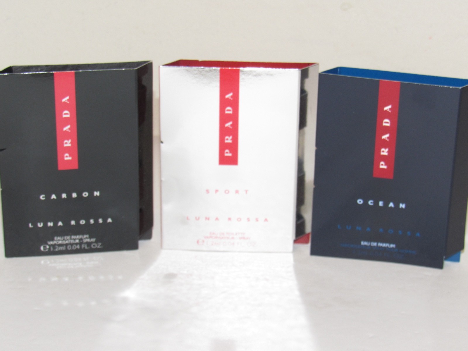 3 Prada Luna Rossa Ocean Carbon Fragrance Sampler Eau de Parfum 0.12 Oz TOTAL