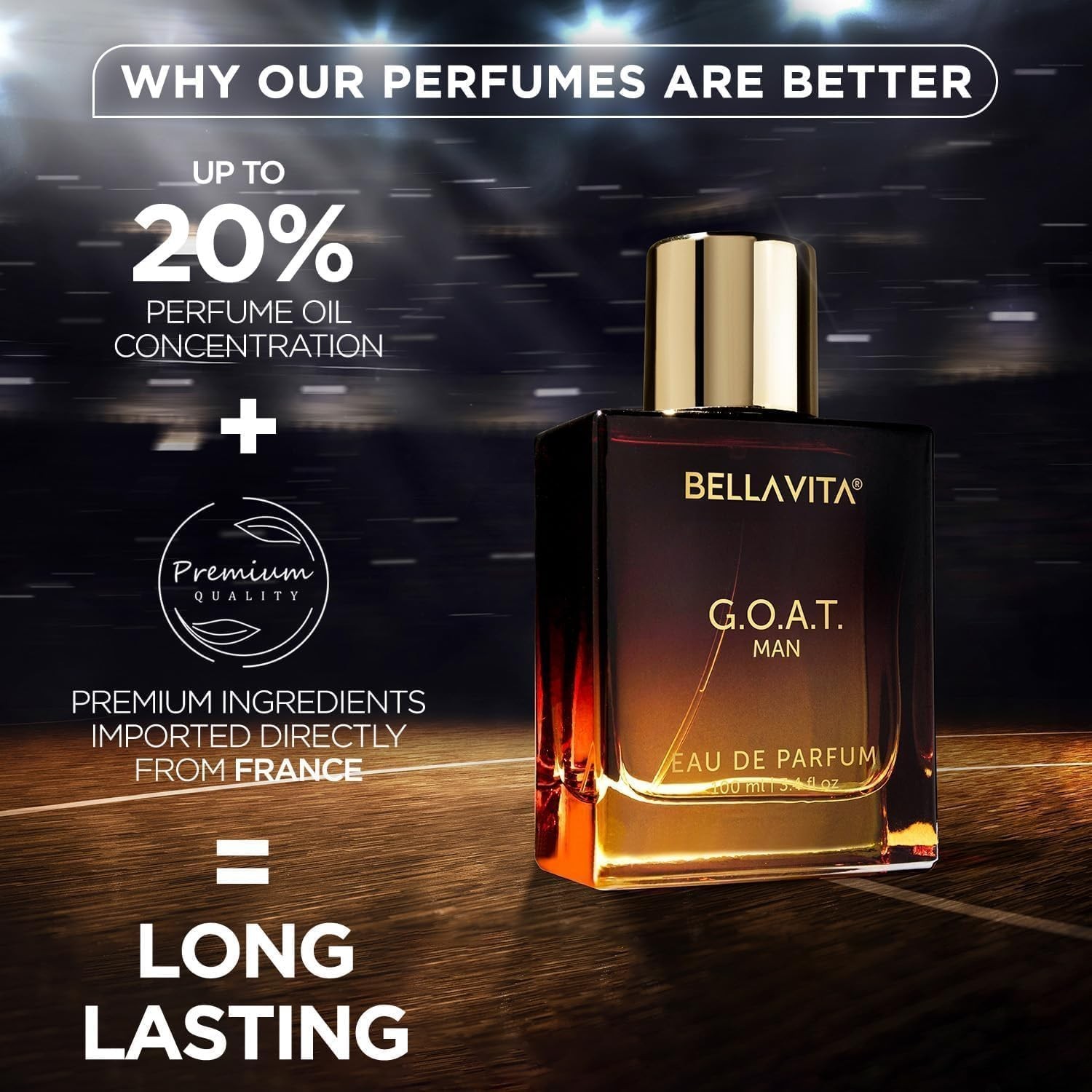 Bella Vita G.O.A.T. Man EAU DE FOR MEN Perfume Long Lasting (100ML) FreeShip.
