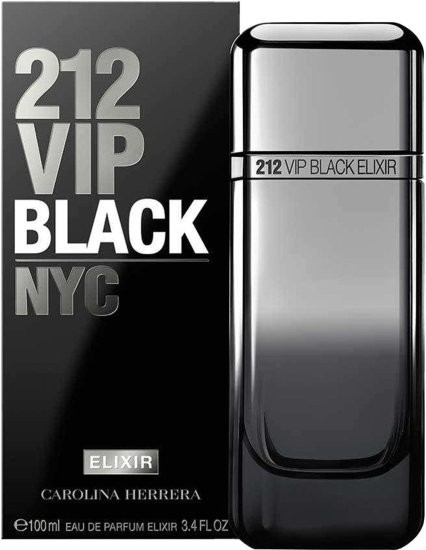 Carolina Herrera 212 VIP Black Elixir EDP 100ml / 3.4 Floz New Original Men Man