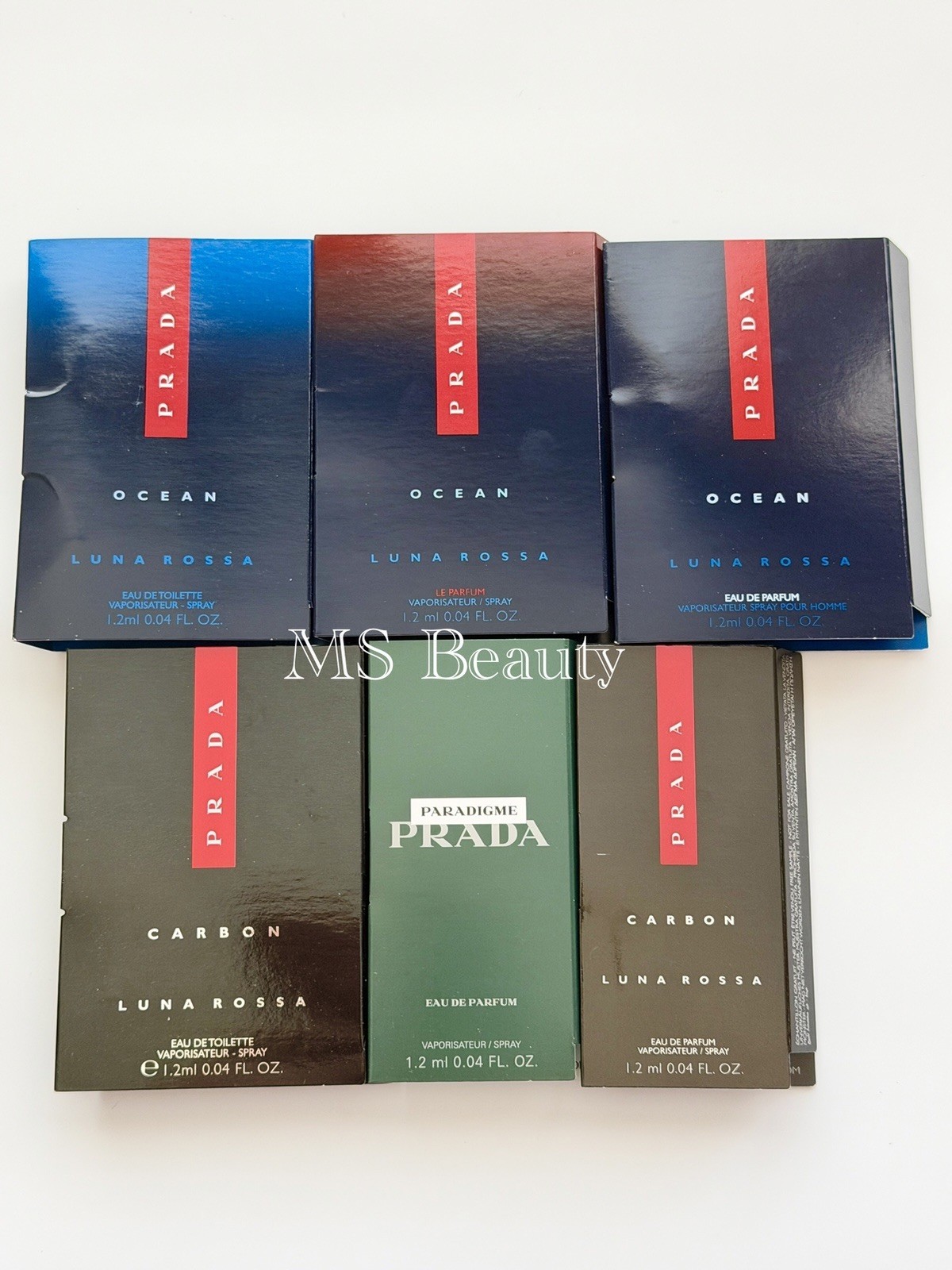 6x Prada Ocean , Carbon Luna Rossa & Paradigme Collection For Men Samples 1.2ml