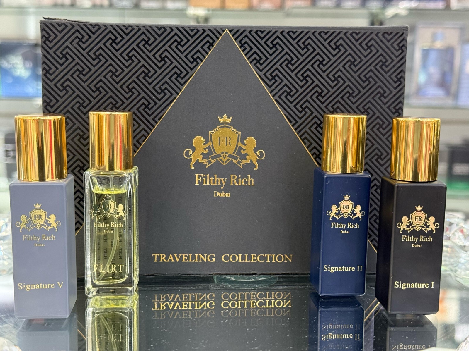 Traveling collection by FilthyRichDubai(Signature 1,2,5 & Flirt) size10ml bottle