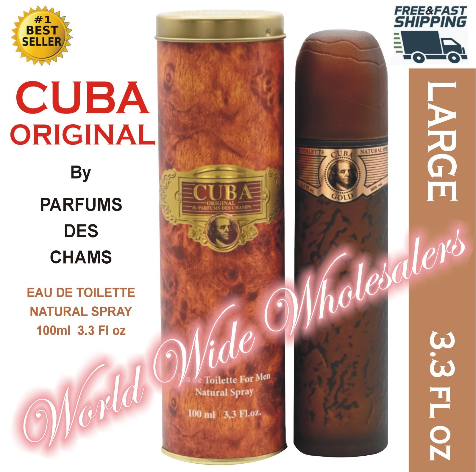 Cuba Original Collection By Cuba, 3.3 Oz Edt Spray For Men & Women 100ml Large