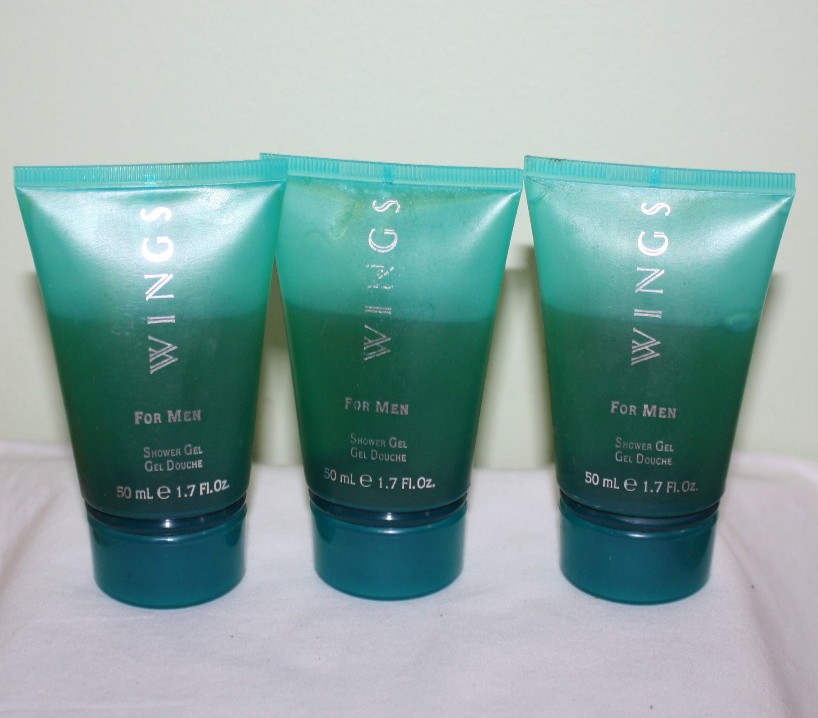 3 Lot Wings By Giorgio Beverly Hills for Men Shower Gel Travel Size 1.7 oz ea