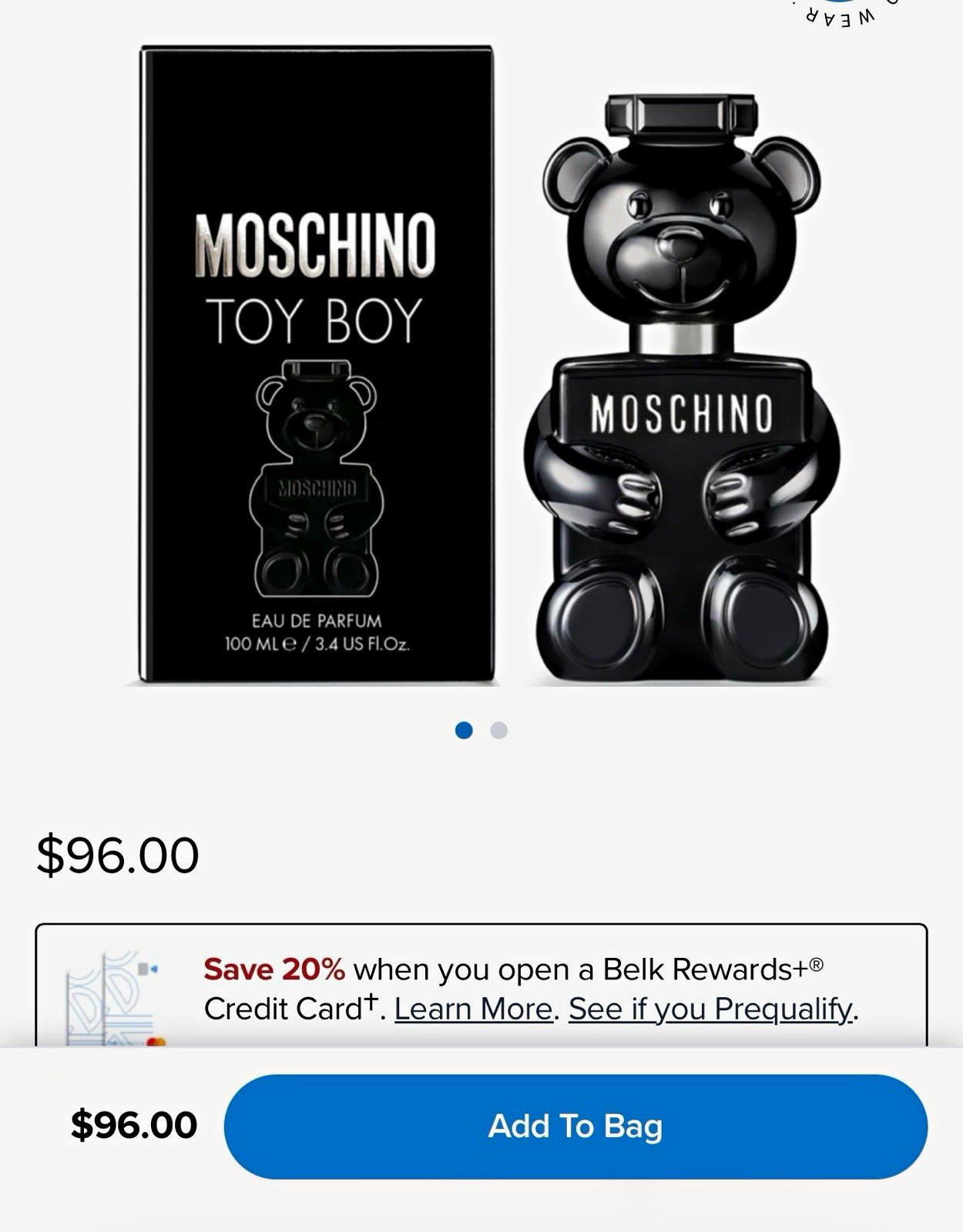 Moschino Toy Boy Eau de Parfum Spray, 3.4 fl oz Regular Size tester