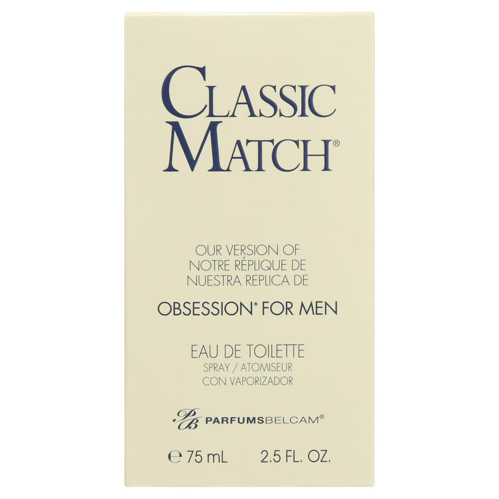 ParfumsBelcam Classic Match Eau de Toilette, Cologne for Men, 2.5 fl oz