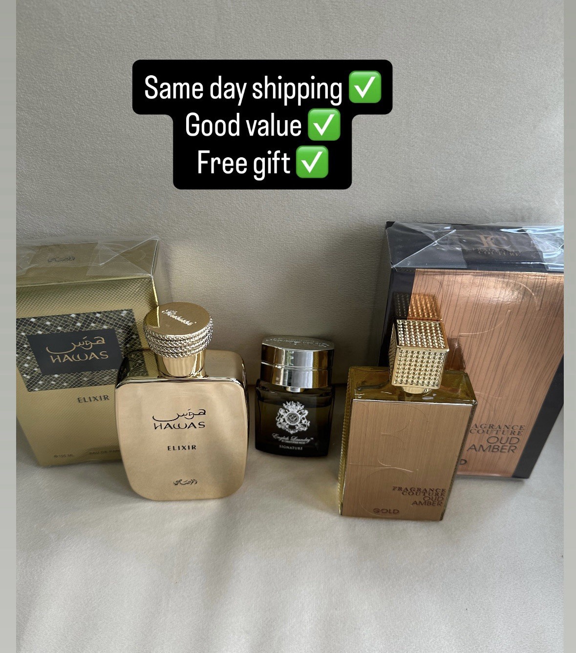 Arabic Cologne Randomized Fragrance couture OUD, Hawas elixir, + free gift.