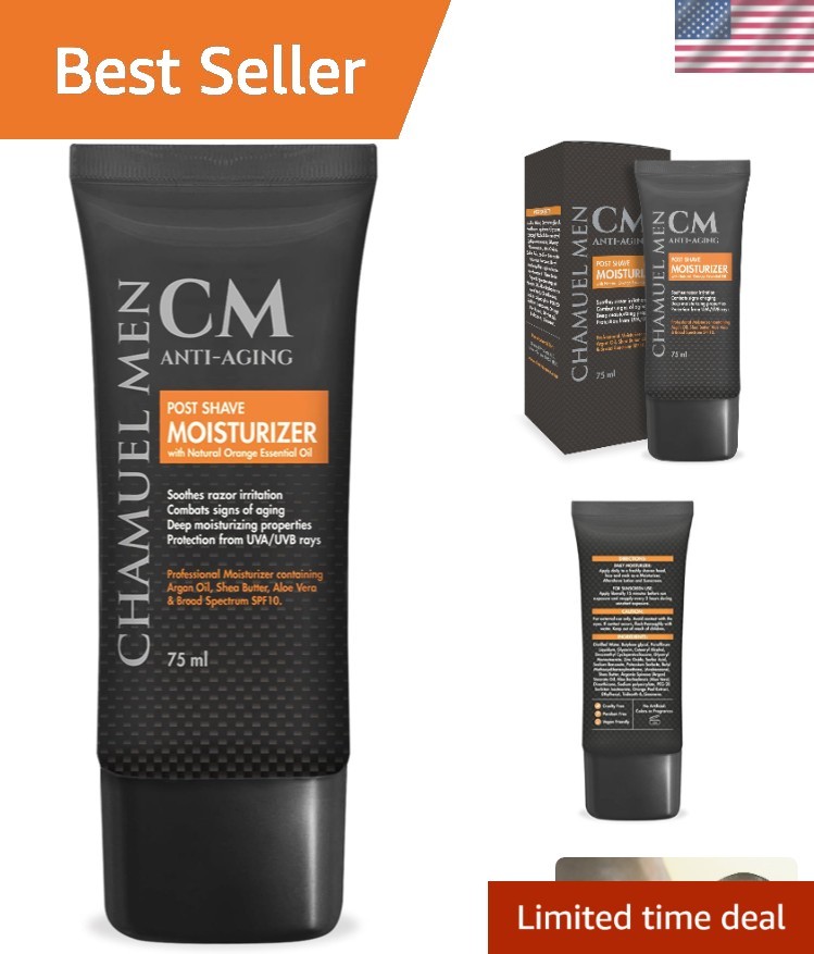 All-Natural Anti-Aging Aftershave Cream for Men – 2.6 oz Hydrating Moisturizer