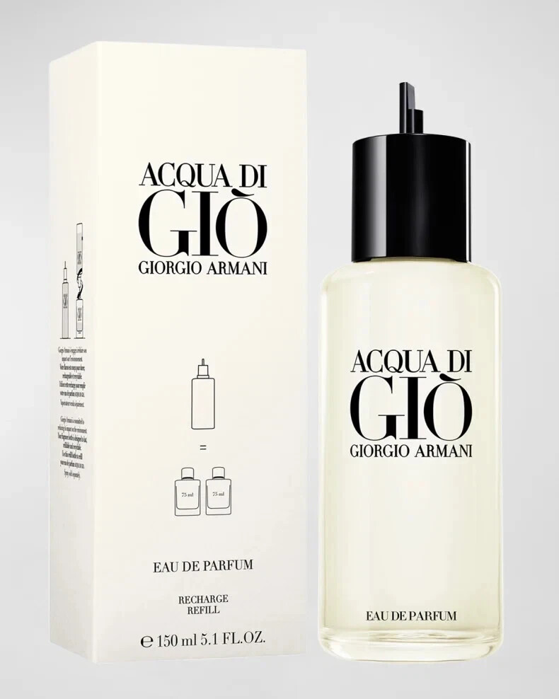 Giorgio Armani Acqua Di Gio Eau de Parfum 5.1 Oz 150 mL REFILL Recharge