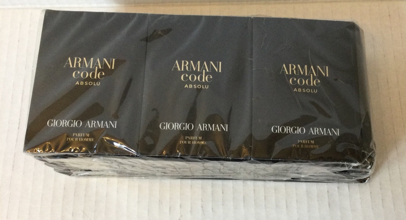 NEW Giorgio Armani Code Absolu Parfum Pour Homme Spray Vial 0.04 oz/1.2 ml x 12
