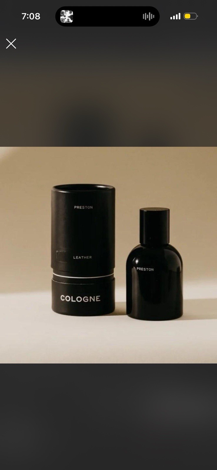 Preston Grooming Leather Cologne – Cruetly Free, Vegan, Clean 1.7 oz/50ml