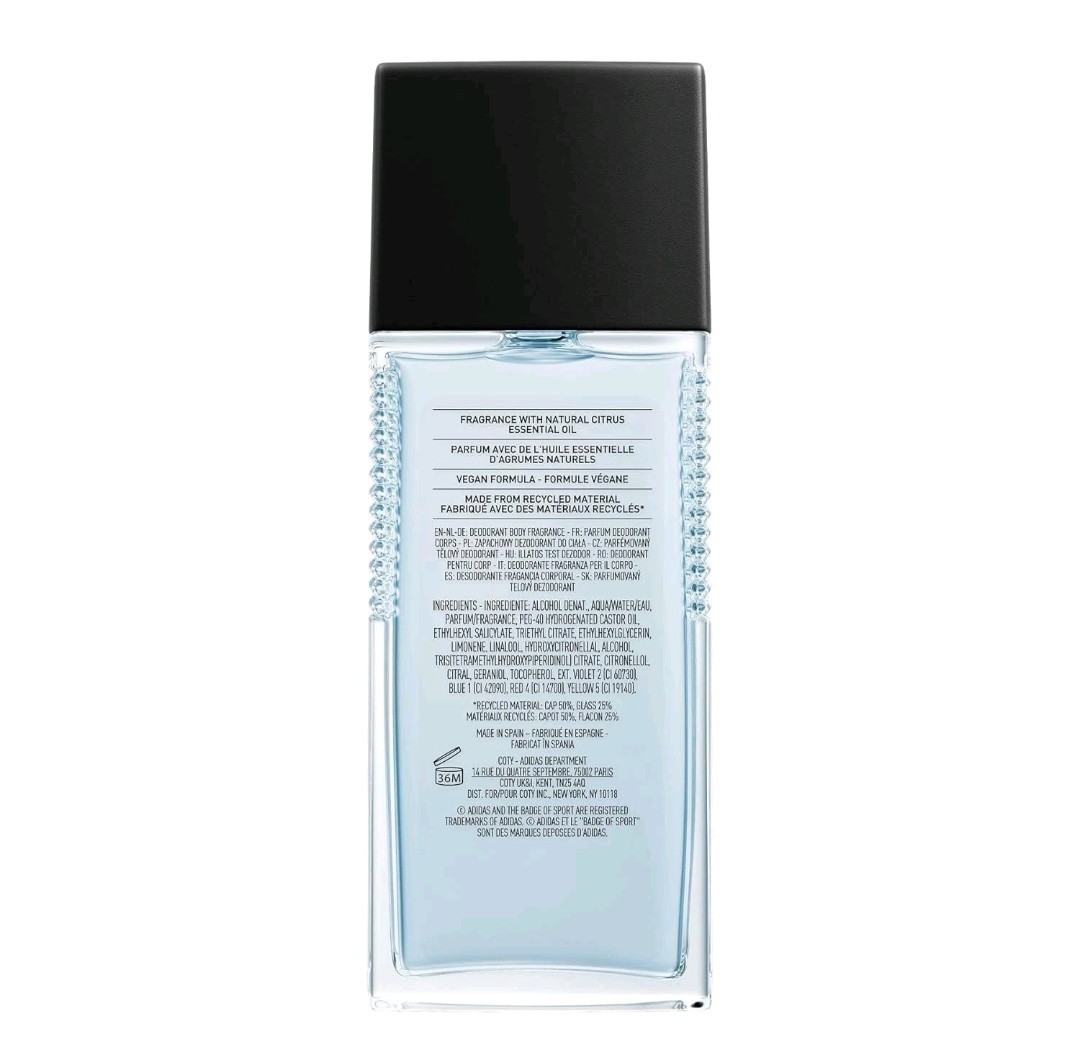 Adidas Moves for Him Body Fragrance for Men, 2.5 fl oz, Liquid, Grapefruit