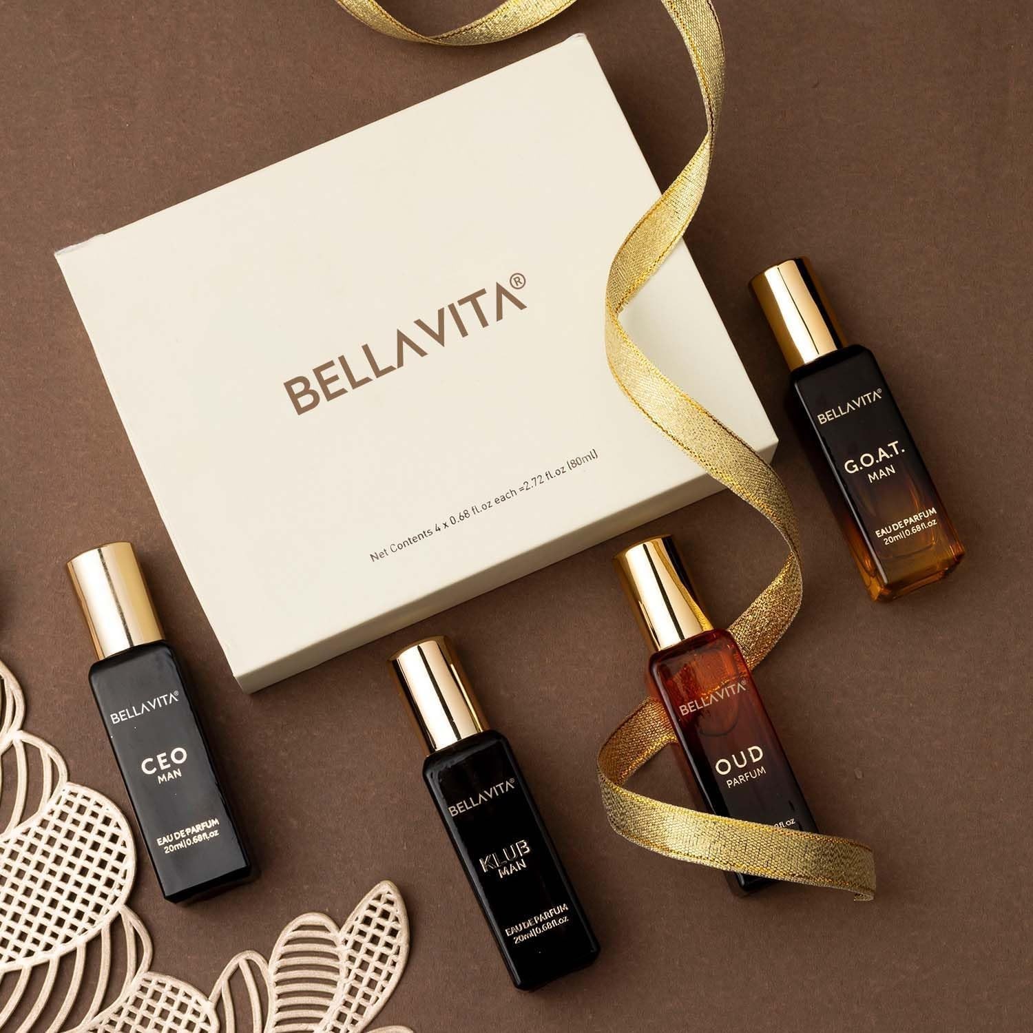 Bella Vita Organic Men’s Luxury Perfume Gift Set 4 x 20 ml