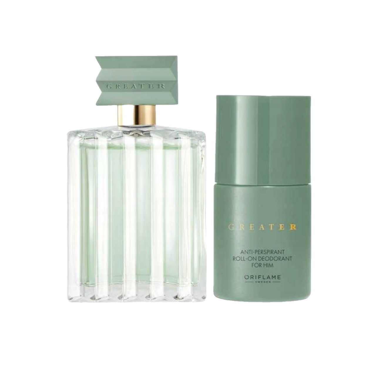 ORIFLAME GREATER FOR HIM (WOODY FRUITY) EDT SPRAY 75+ FREE DEO ROLL-ON 50 – NEW