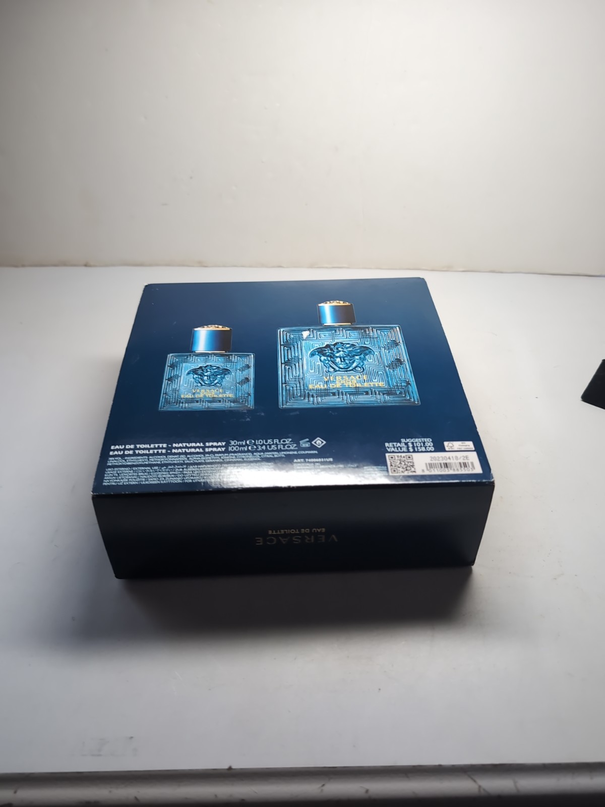 NIB-Versace Eros Mens Fragrance Cologne 3.4oz + Small Parfum 1oz Box Set